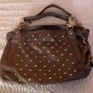 Dark grey leather handbag 👜